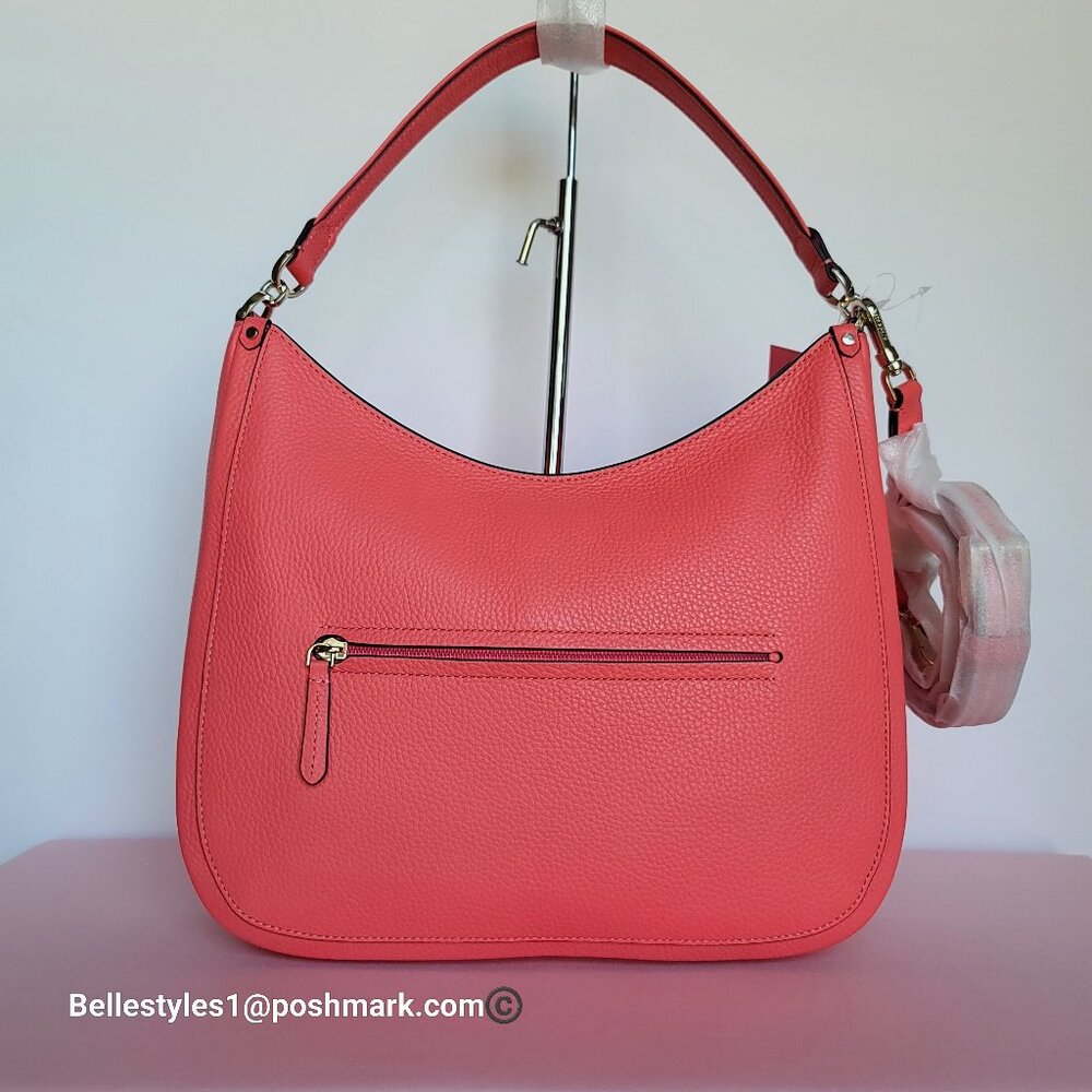 KATE SPADE Roulette Pebbled Leather Large Hobo Bag- Peach Melba color π$178.β - Picture 6 of 16